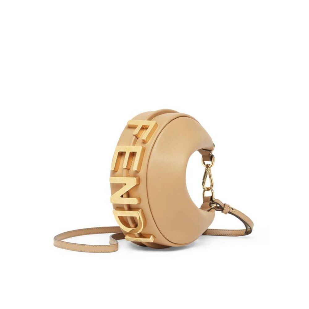 Fendi Women Fendigraphy Mini In Honey Leather - Picture 2 of 4